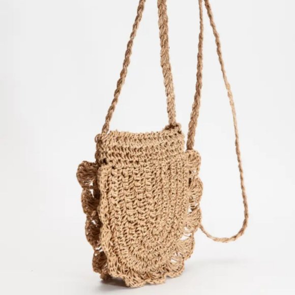 Caribbean Passport Mini Rattan NEW Long Strap Purse - Picture 4 of 7